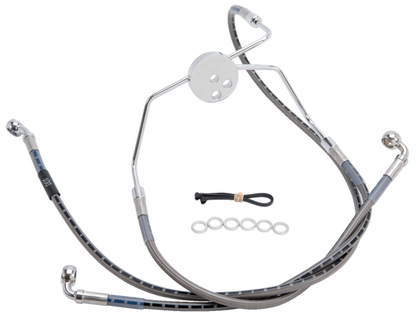 Cycleflex Extended Length Front Brake Line Kit Silver, Polished Oversize [+102 mm (4'')], 1, nordicamoto.ro
