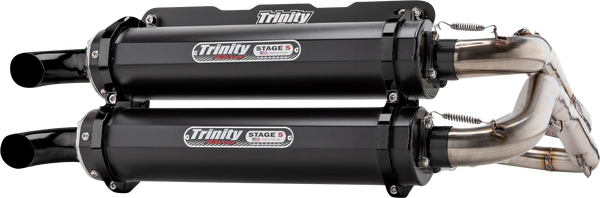 Stage 5 Dual Exhaust System Black, Brushed, 1, nordicamoto.ro