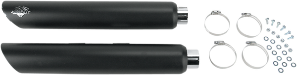 3(r) Round Twin Slash Slip-on Mufflers Black, 1, nordicamoto.ro