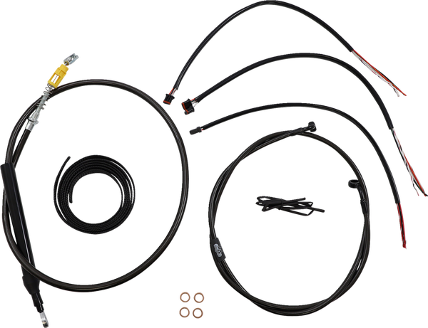 Complete Midnight Braided Handlebar Cable/brake Line Kit Black, 1, nordicamoto.ro