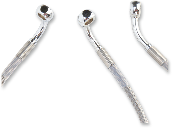 Extended Length Stainless Steel Brake Line Kit Silver, Clear-coated Oversize [+254 mm (10'')], 2, nordicamoto.ro