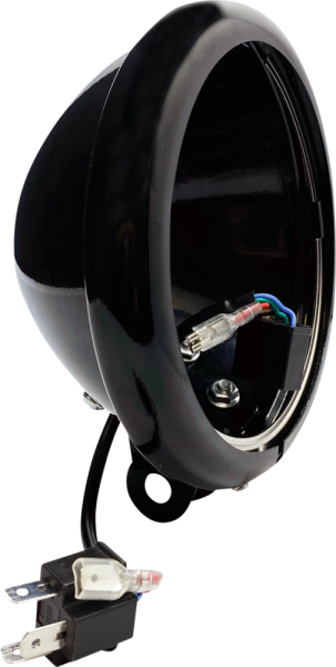 Headlight Bucket With Wire Adapter Black, Gloss, 1, nordicamoto.ro