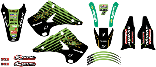 Replica Team Graphic Kits With Seat Covers Black, Green, 3, nordicamoto.ro