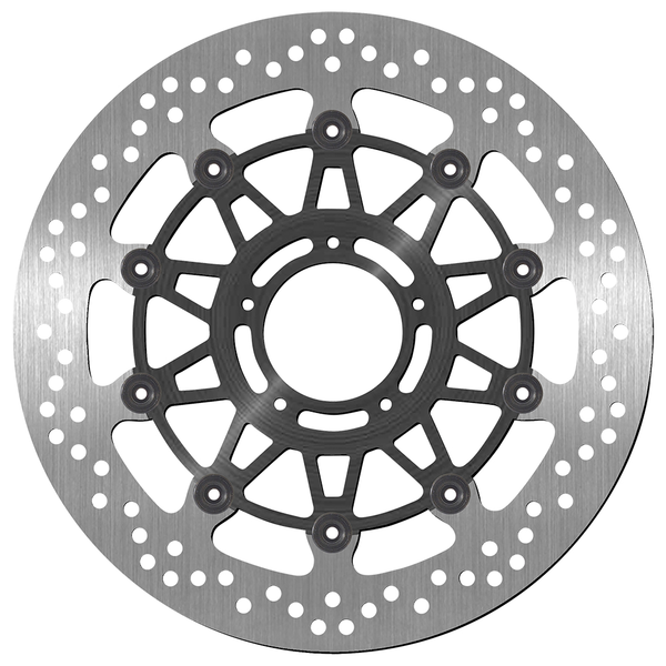 Brake Rotor Round Black, Silver, 1, nordicamoto.ro