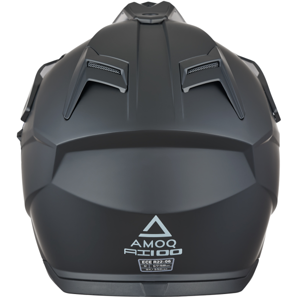 AMOQ AI100 Solid motoros sisak, matt fekete, L méret, 2, nordicamoto.ro