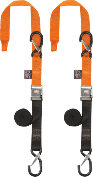 1-1/2(r) Cam-buckle With Safety-latch Hooks And Soft-tye Orange, 1, nordicamoto.ro