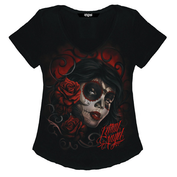 Women's Red Catrina T-shirt Black M, 2, nordicamoto.ro