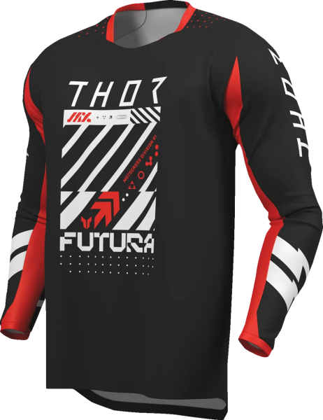 Thor Launchmode Futura gyerek póló, fekete/piros, XS, 5, nordicamoto.ro