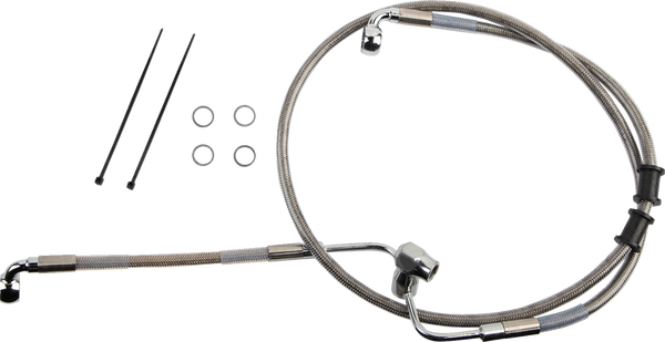 Rear Brake Line Silver, Polished, 1, nordicamoto.ro
