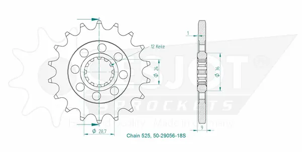 Sport Sprocket Front 525 Natural, 2, nordicamoto.ro