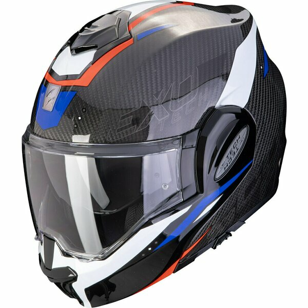 Casca modulara flip-back SCORPION EXO-TECH EVO CARBON ROVER M Negru/Verde, 5, nordicamoto.ro