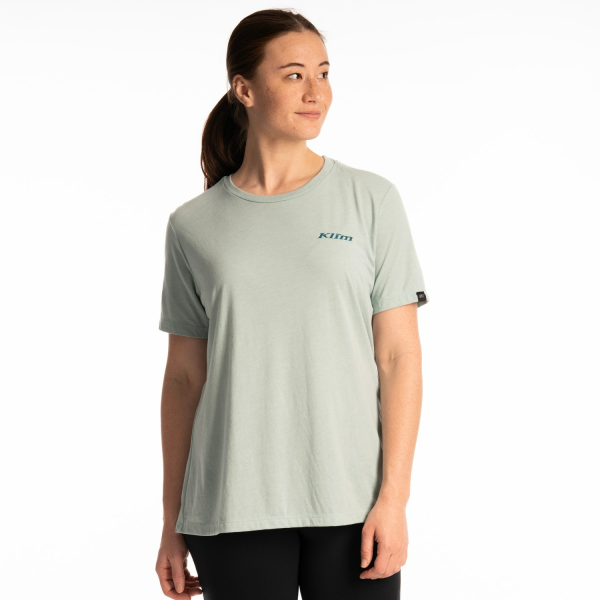Tricou Dama Klim Canyon Tri-blend Dusty White - Hedge Green, 7, nordicamoto.ro