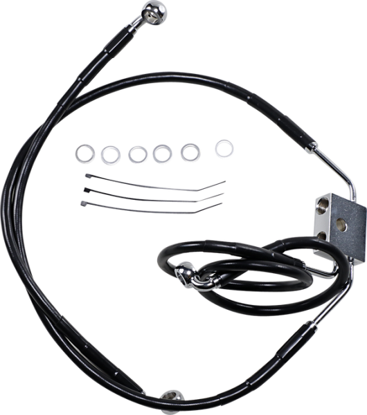 Extended Length Black Vinyl Brake Line Kit Black Oversize [+152 mm (6'')], 1, nordicamoto.ro