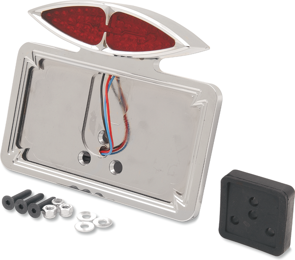 Cateye Taillight And License Plate Mount Chrome, 1, nordicamoto.ro
