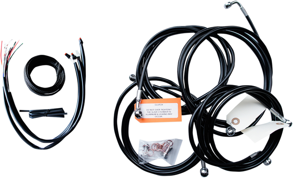 Complete Black Vinyl Braided Handlebar Cable/brake Line Kit Black, 1, nordicamoto.ro