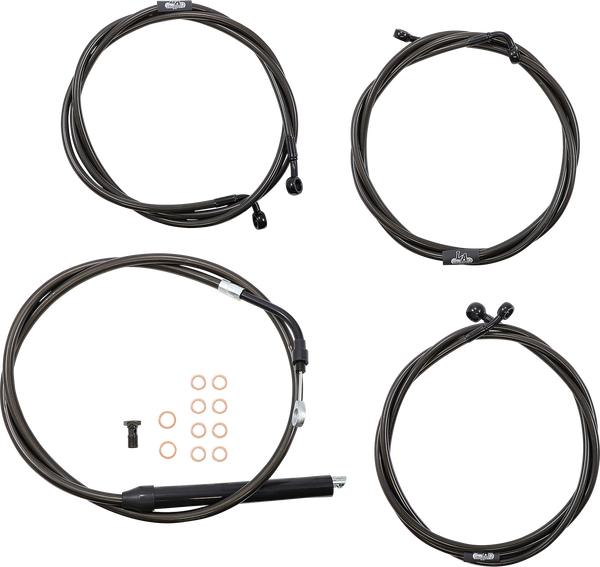Standard Midnight Braided Handlebar Cable/brake Line Kit Black, 1, nordicamoto.ro