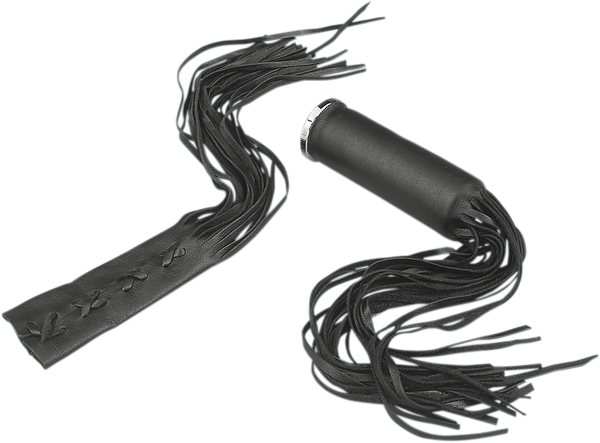 Fringed Leather Grip Covers Black, 2, nordicamoto.ro