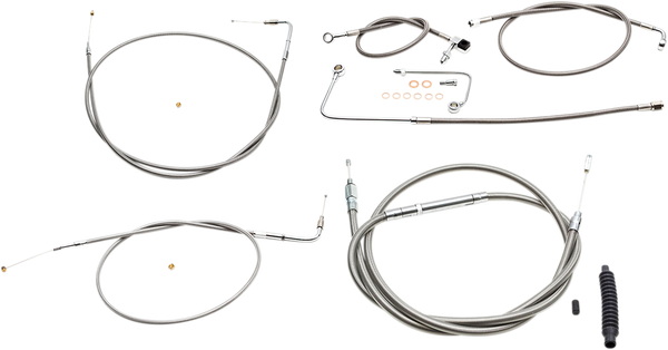 Standard Stainless Braided Handlebar Cable/brake Line Kit Silver, 1, nordicamoto.ro