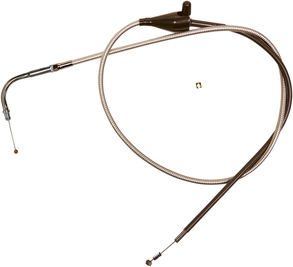 Polished Stainless Steel Braided Throttle/idle Cable Silver, 1, nordicamoto.ro