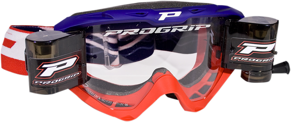3450 Riot Roll Off Mounted Mx Goggles Blue, Red, 1, nordicamoto.ro