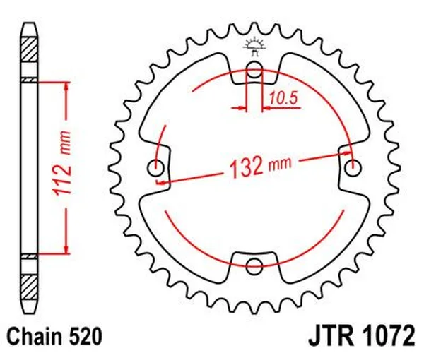 JT SPROCKETS hátsó lánckerék, természetes színű, 2, nordicamoto.ro