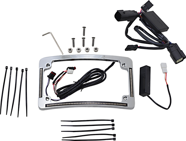 Plug & Play Run/brake/turn Led Radius License Plate Frame Amber, Red, White, 1, nordicamoto.ro