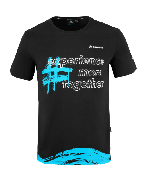 CFMOTO ROMANIA „EXPERIENCE MORE TOGETHER” póló, fekete/kék, 3, nordicamoto.ro