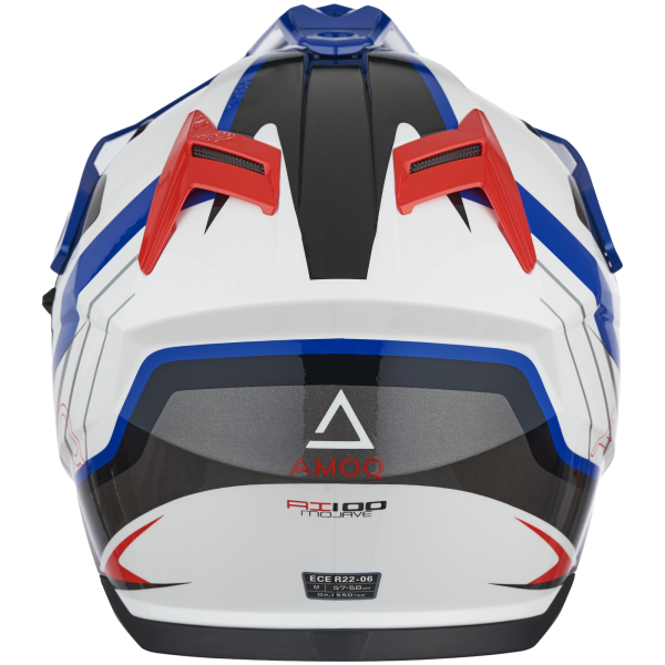 AMOQ AI100 Mojave motoros sisak, fehér/piros/kék, M méret, 2, nordicamoto.ro