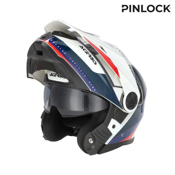 Acerbis Rider Graphic felhajtható sisak, fehér/kék/piros, S méret, 1, nordicamoto.ro