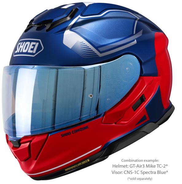 SHOEI GT-AIR3 MIKE TC-2 teljes arcú sisak, kék/piros, L-es méret, 6, nordicamoto.ro