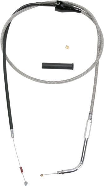 Stainless Braided Idle Cable Silver, 1, nordicamoto.ro
