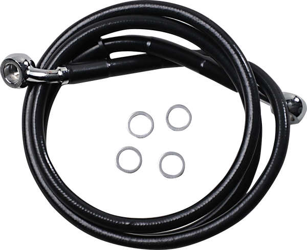 Extended Length Stainless Steel Brake Line Black, Vinyl Coated Oversize [+51 mm (2'')], 1, nordicamoto.ro