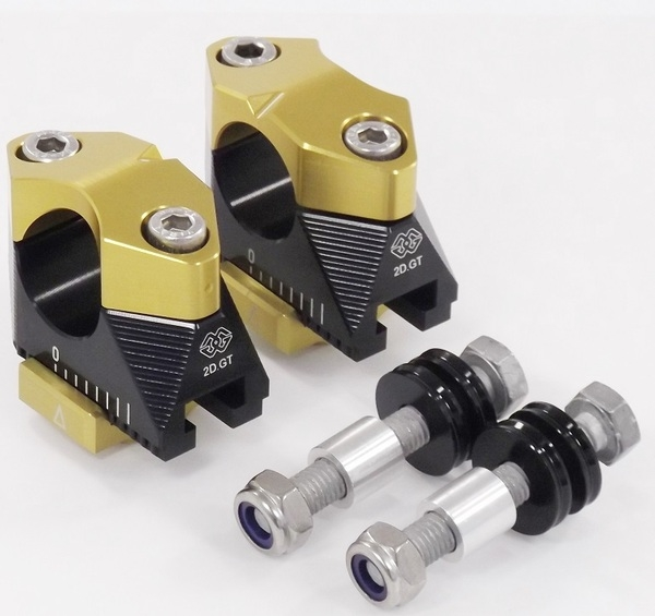 2d.gt Handlebar Risers Black, Gold, 1, nordicamoto.ro