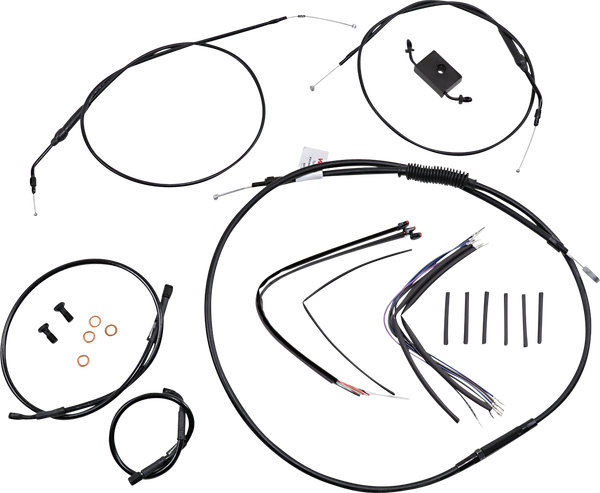Extended Handlebar Cable And Brake Line Kit For Sportsters With Abs Black, 1, nordicamoto.ro