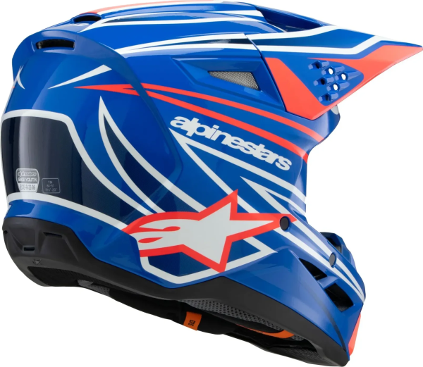 Alpinestars Youth S-m3 Wurx gyermek sisak, fekete/kék/piros/fehér, S méret, 7, nordicamoto.ro