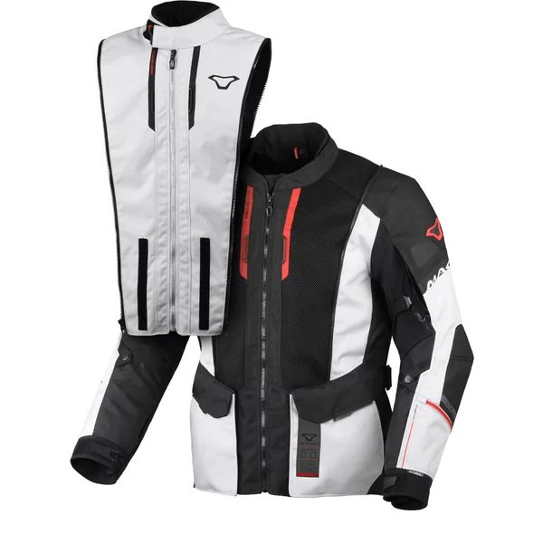 MACNA AIR HYBRID 2.0 XL vízálló túra-/kalanddzseki – szürke/fekete/piros, 11, nordicamoto.ro