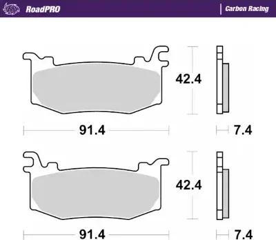 Roadpro szénszálas versenyfékbetétek, 1, nordicamoto.ro