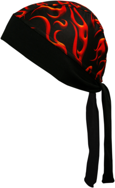 Flames Z-wrap Tie-on Headwrap Black, Red, Yellow, 2, nordicamoto.ro