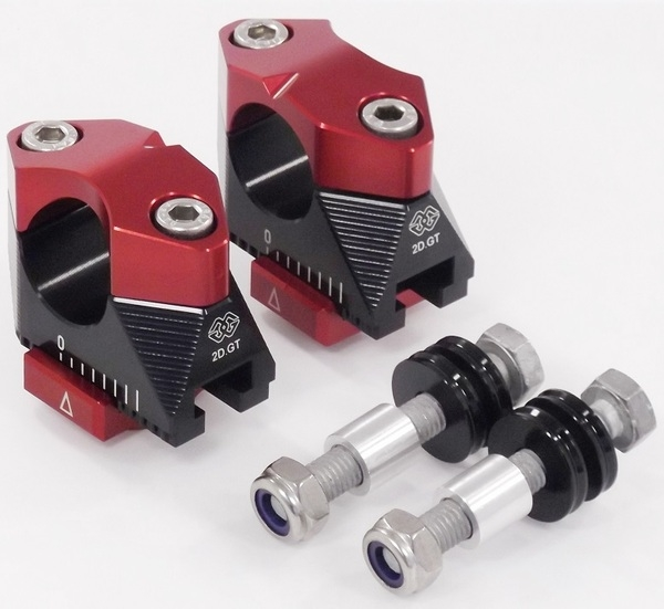 2d.gt Handlebar Risers Black, Red, 1, nordicamoto.ro