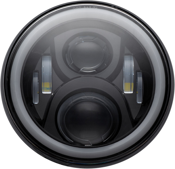 7(r) Led Halo Headlamp With Mounting Ring Black, 1, nordicamoto.ro