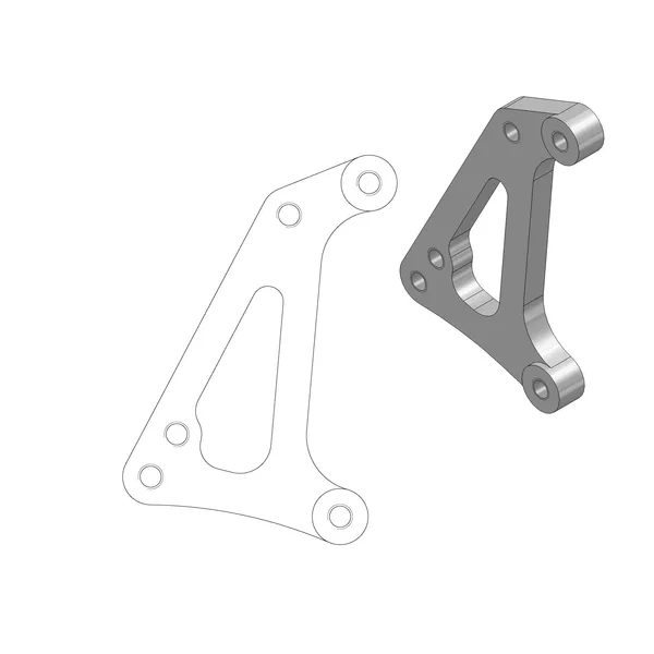 Supermoto versenyrotor-adapter tartó, fekete, 1, nordicamoto.ro