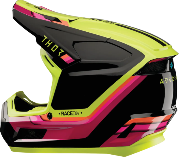 Thor Fleet Defy gyermek sisak, fekete/rózsaszín/neon sárga, L méret, 4, nordicamoto.ro