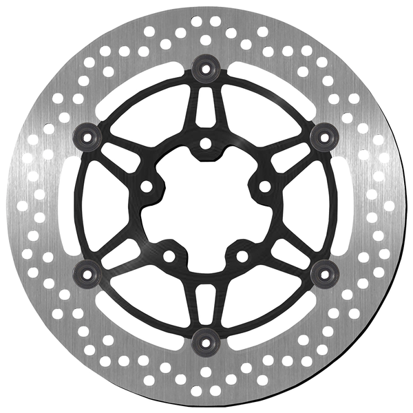 Brake Rotor Round Black, Silver, 1, nordicamoto.ro