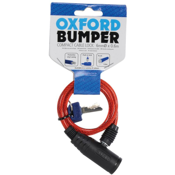 Oxford Bumper Antifurt kábel, 600 mm x 6 mm, füstös szürke, 2, nordicamoto.ro