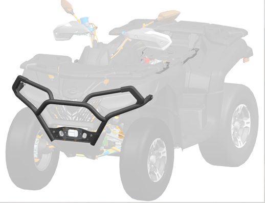 CFMOTO 600 / 625 / 600-625 TOURING ATV ELSŐ VÉDŐRÚD – FEKETE, 3, nordicamoto.ro