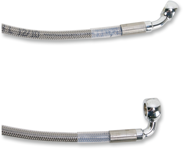 Extended Length Stainless Steel Brake Line Kit Silver, Clear-coated Oversize [+102 mm (4'')], 2, nordicamoto.ro