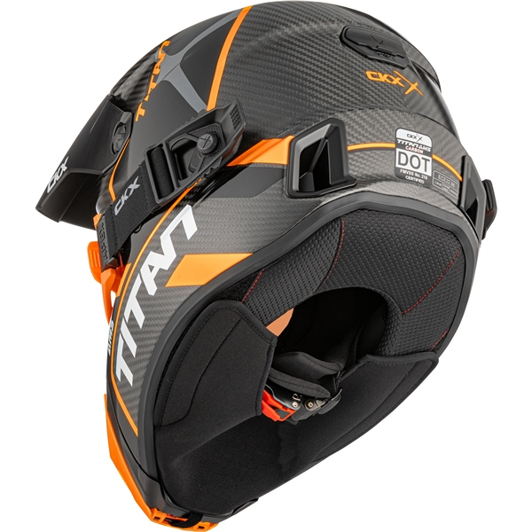 CKX Helmet Titan AMS Conrod Orange Matt Carbon + Goggles, L, 5, nordicamoto.ro