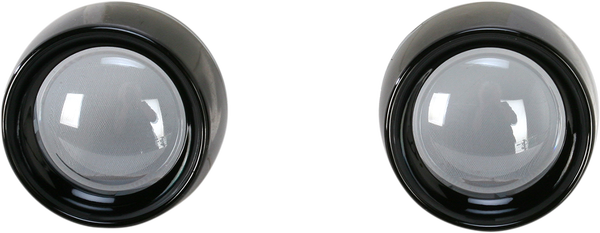 Deep-dish Bezels With Lens For Bullet Turn Signals Black, Gloss, 3, nordicamoto.ro
