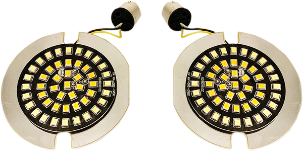 Front Dual Ring Turn Signal Inserts Amber, White, 1, nordicamoto.ro