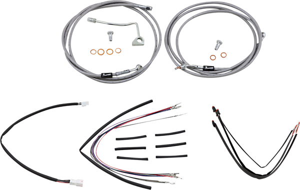 Complete Stainless Braided Handlebar Cable/brake Line Kit Silver, 1, nordicamoto.ro